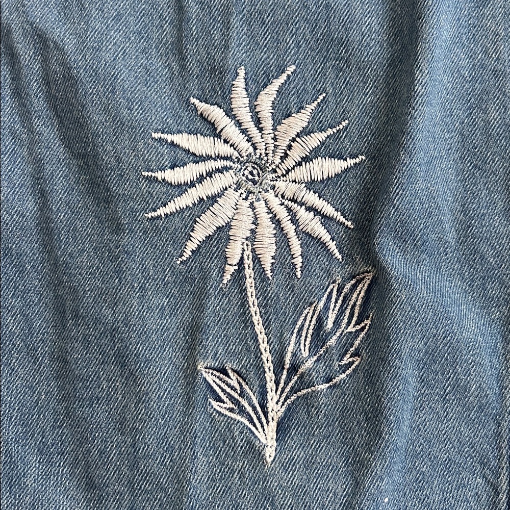 Brixton Light Blue Denim Embroidered Vest - Picture 4 of 4